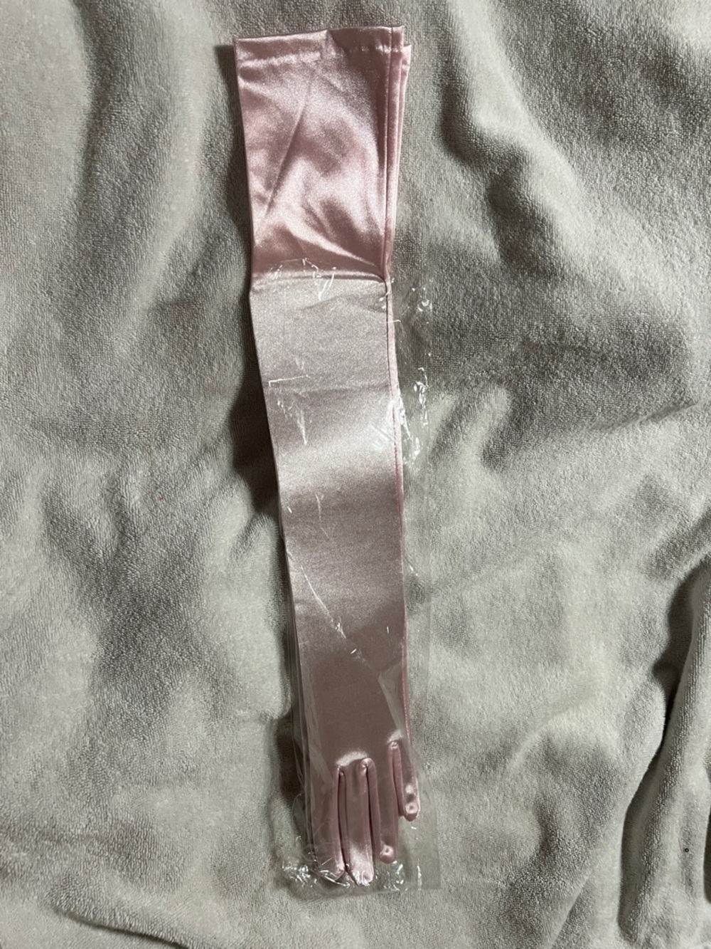 Long Satin Opera Gloves - Pale Pink